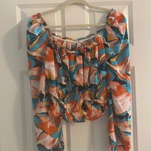 Beautiful off the shoulder long sleeve blouse